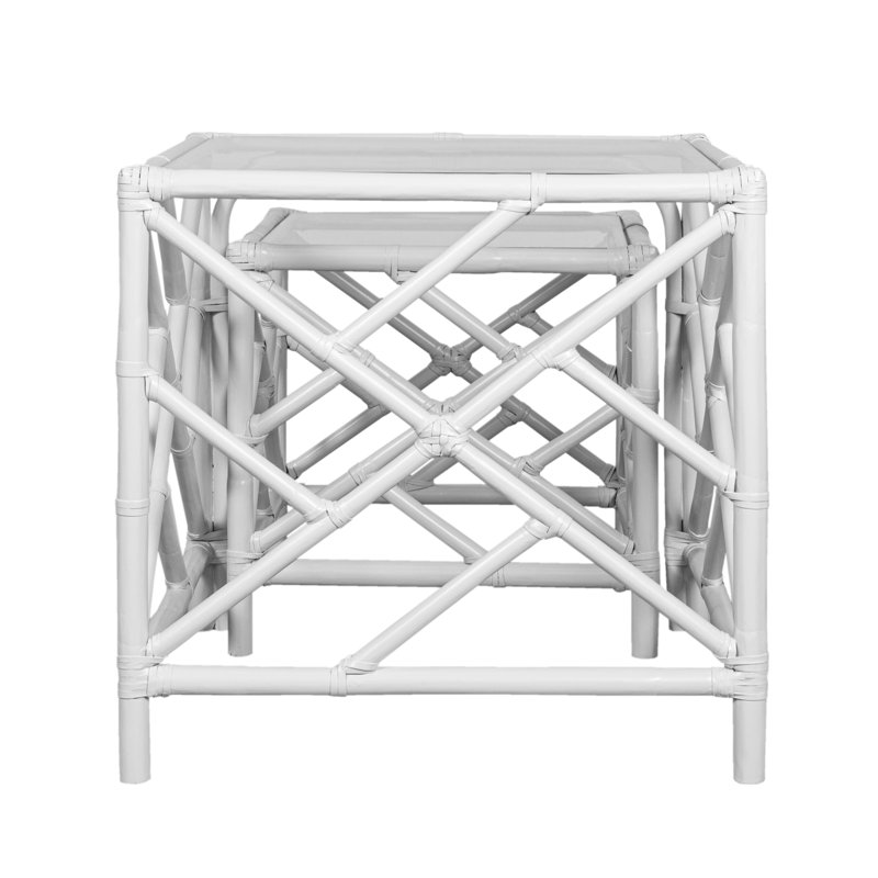 Tables gigognes Chippendale, Blanc