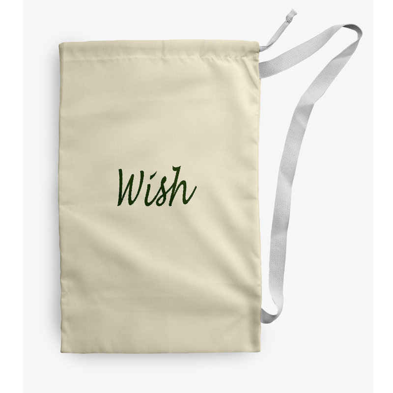 Fabric Laundry Bag with Handles, Medium (36" H x 28" W), Green/White