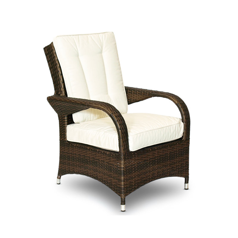 2 Seater Rattan Conversation Set, White, Brown