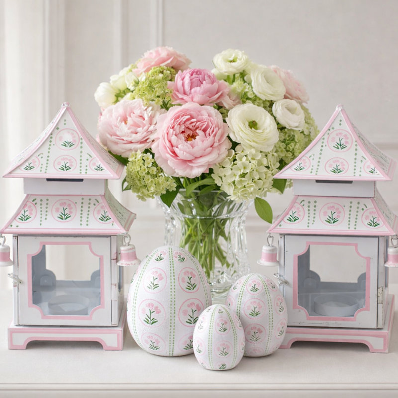 Pink Tulip Pagoda Lantern, Small, Small