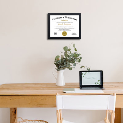 8.5x11 Diploma Frame Made of Solid Wood,2 Pack Certificate Document Frame in Black