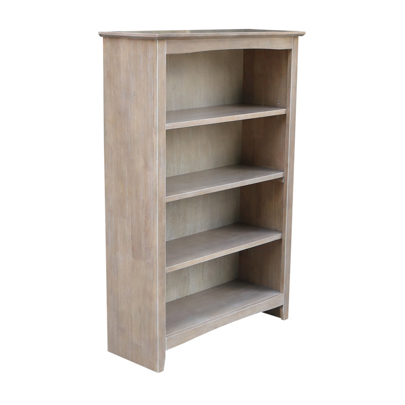 Aspatria Bookcase, (4 Shelves) 48" H x 32" W x 12" D, Washed Gray Taupe