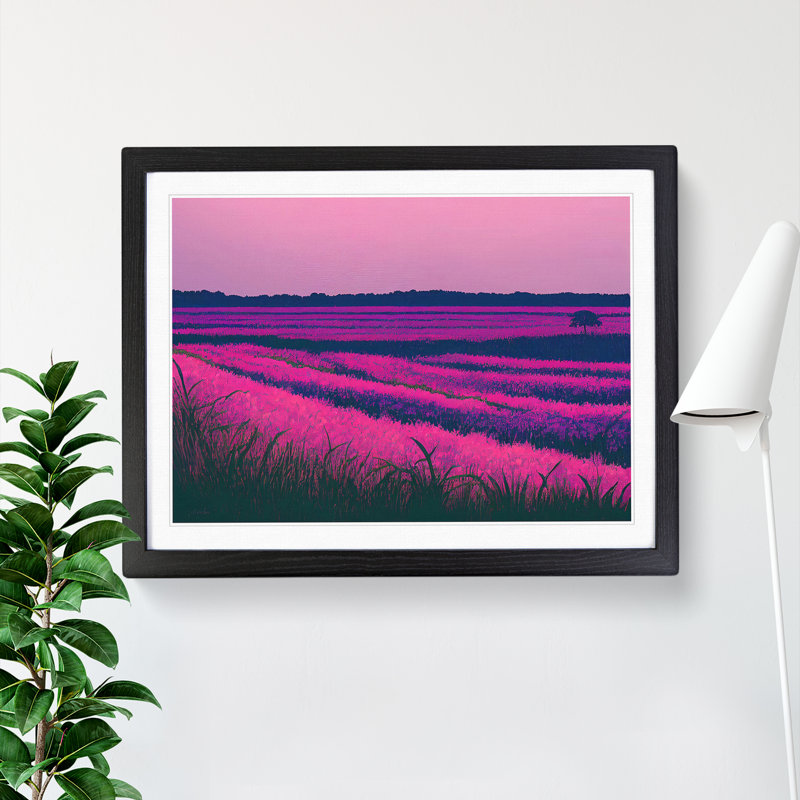 Soothing Bluebell Field - Framed Print, Black, 46cm H x 64cm W x 2cm D
