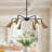 Izell 6-Light Black & Gold Modern Sputnik Chandelier with 4 Height Adjutable Rods