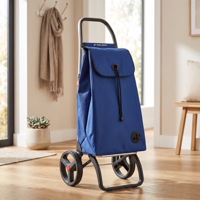 Chariot de magasinage pliable à 4 roues IMAX Logic RSG, chariot d'épicerie en aluminium léger avec roues amovibles Easy-Click, bleu saphir