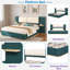 Lit plateforme tapissier avec tablettes-742419364-742419367