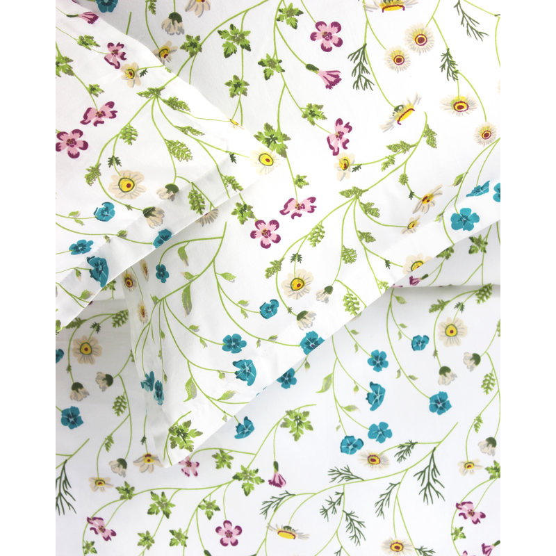 Garrick Azura Wildflower Duvet Cover Set, King Duvet Cover + 2 King Shams