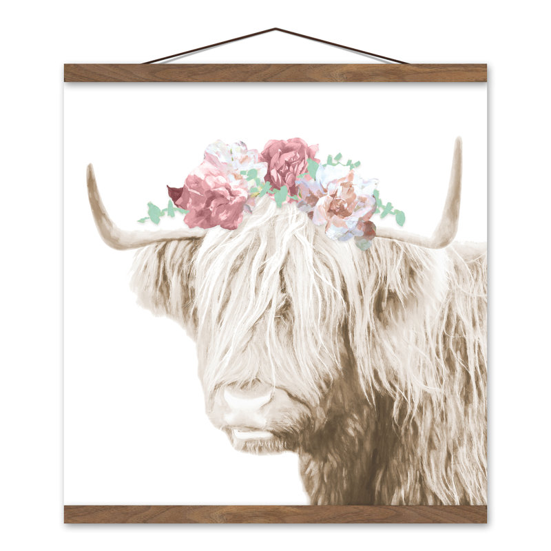 Flower Crown Cow Wall Décor