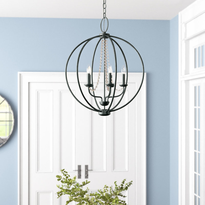 Moores Globe Chandelier, 28.25" H x 22" W x 22" D, English Bronze, 5
