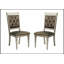 Ensemble de 2 chaises de salle à manger rembourrées de luxe capitonnées argentées, élégantes et confortables pour les salles à manger modernes