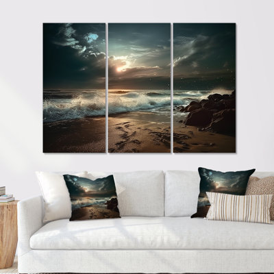 «Rocky Beach Scenery I», ensemble d'art mural océan