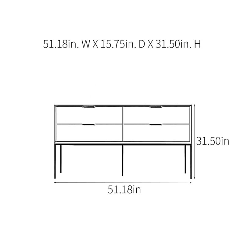 Modern Minimalist Practical Console Table, Orange, 31.5" H x 70.87" W x 15.75" D