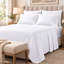 Ensemble de draps 6 pièces en microfibre brossée avec poche profonde de 16 po, blanc-137915273-137915274