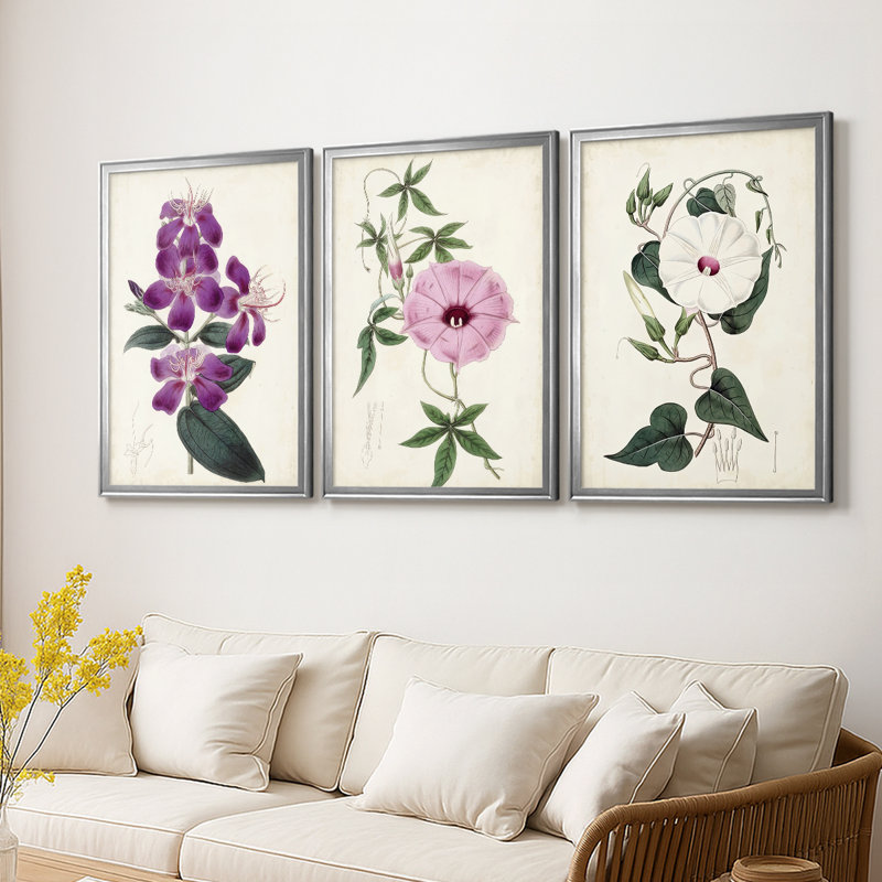 Garden Gems IV - Toile tendue avec châssis sur mesure - 3 pièces, H 15 po x l 19 po