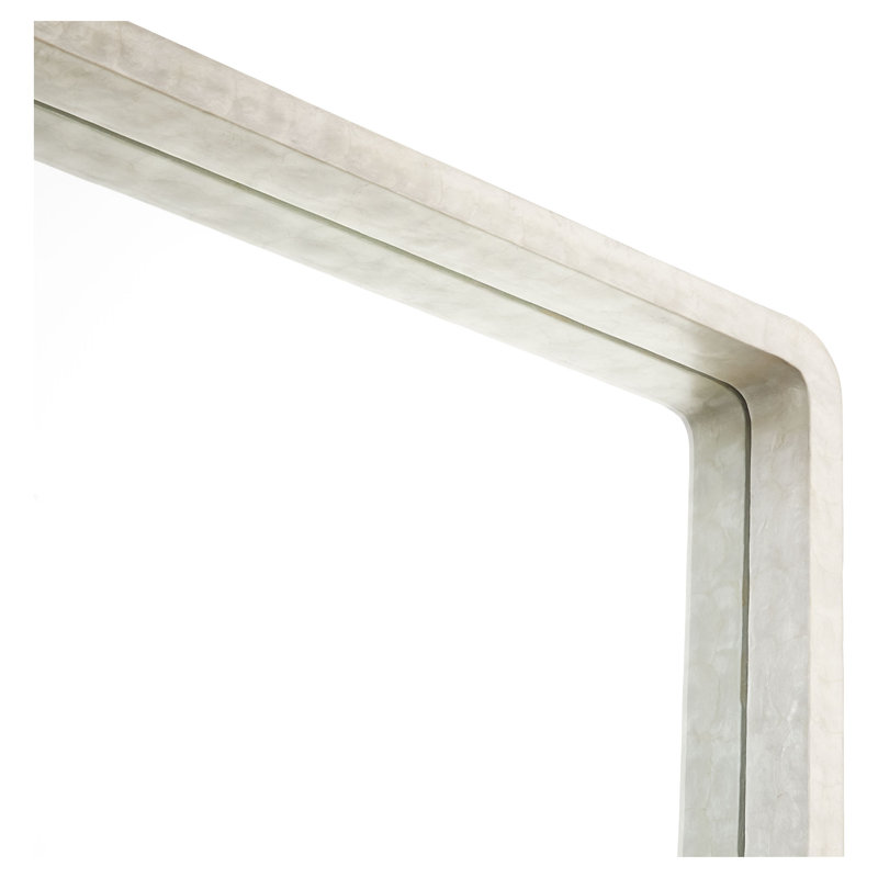 Triton Rectangle Bone Mirror, 54" x 38", Taupe