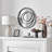 Crotts 25.5-inch Contemporary Continuous Circles Wall Mirror with Black Iron Accents