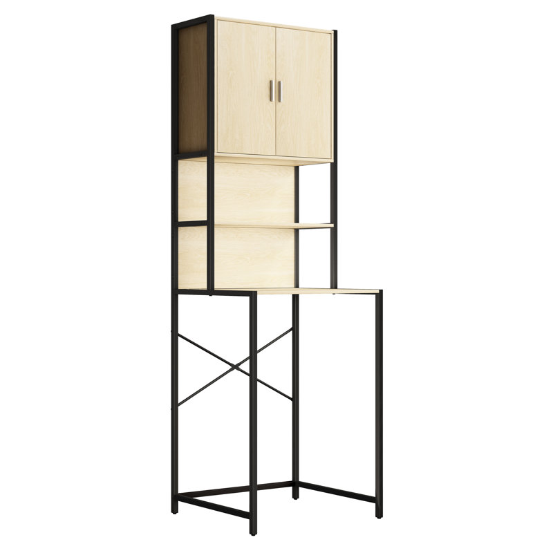 Qamar Stainless Steel Bathroom Cabinet, Honey oak