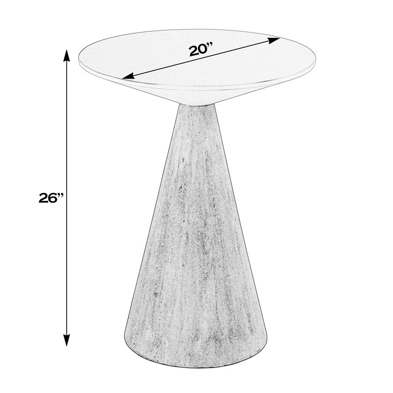Table d'appoint ronde en bois massif l 20 po Gherlin