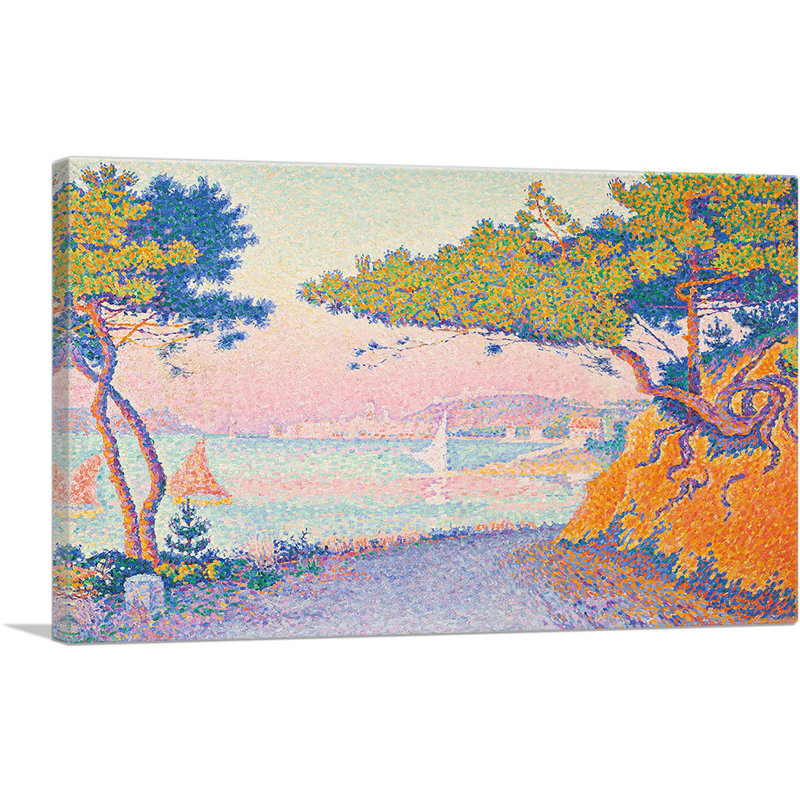 «Golfe Juan 1896» par Paul Signac, reproduction d'art sur toile tendue, H 12 po x l 18 po x 1,5 po