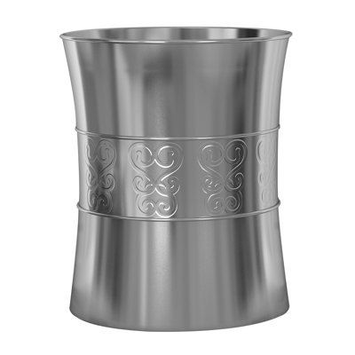 Metal Wastebasket, 7Qt, Chrome Finish