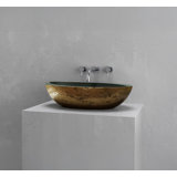 Vast Studio Vessel Sink – Oval Countertop Basin with Smooth Interior, Metallic Luxury Finish & Modern Spa-Inspired Sculpted Design