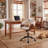 Comfortable Adjustable Office Chair With Padded Seat And Back, Swivel Computer Desk Chair With Wheels, Beige-542616126