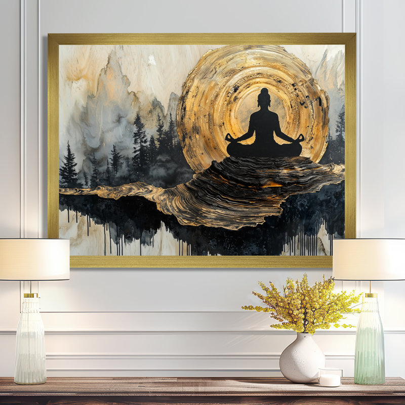 Art mural sur toile Guth Indian God, Impression d'un seul cadre photo, H 12 po x l 20 po, Doré