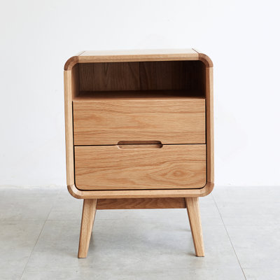 Pure Solid Wood Bedside Cabinet Modern Simple Nightstands Oak Bedside Cabinet Nordic Bedroom Solid Beech Storage Cabinet