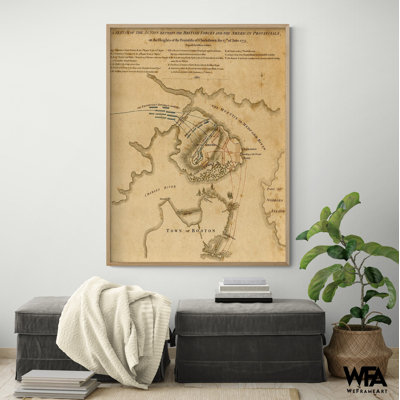 Battle At Charlestown Peninsula Poster, USA Battlefield Poster, Charlestown House Decor, Historic Poster,United States Art,Revolutionary War