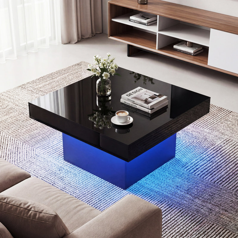 Coffee Table with Storage, Black
