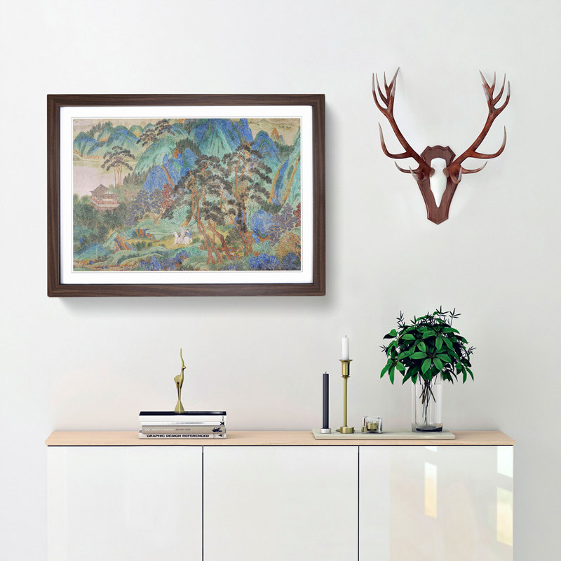 Landscape by Qiu Ying - Framed Print, 27cm H x 36cm W x 2cm D, Walnut Framed