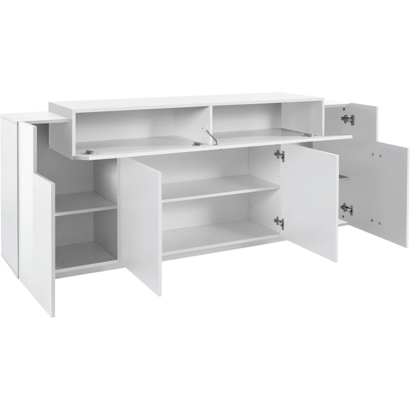 Aadaya 200cm Sideboard, Matte White/Glossy White
