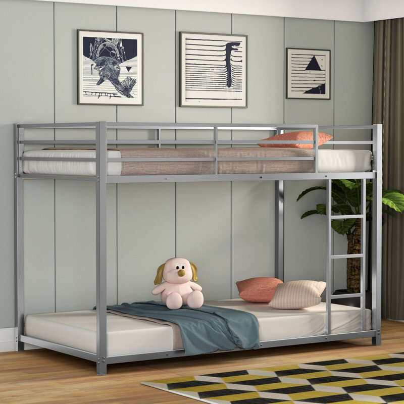 Carson Kids Twin Over Twin Bunk Bed, Silver