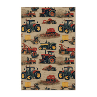Tapis beige lavable à la machine