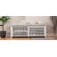 Banc de rangement à volets vieillis avec placage d'acacia pour le charme rétro du salon, entrée (blanc)-84258571