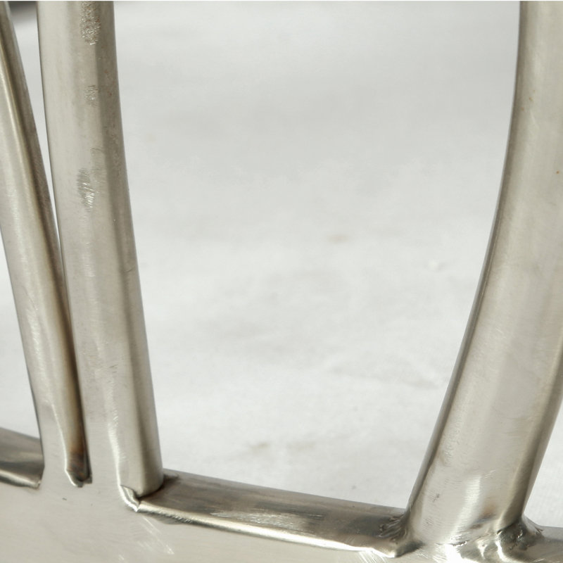 Square End Table With Stainless Steel Base