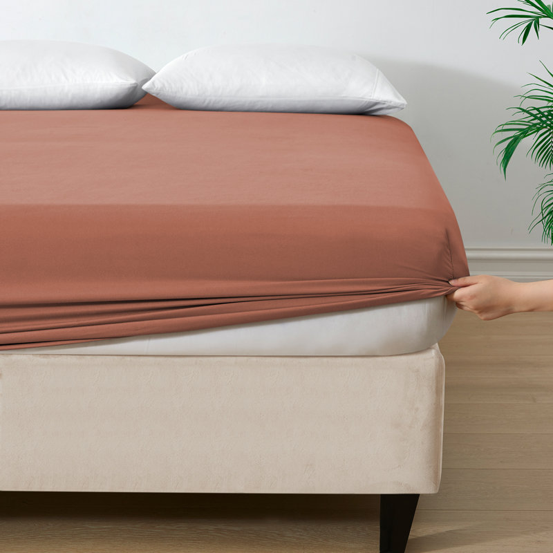 Angeliza Microfiber Standard Fitted Sheet, Double (4'6), Peach