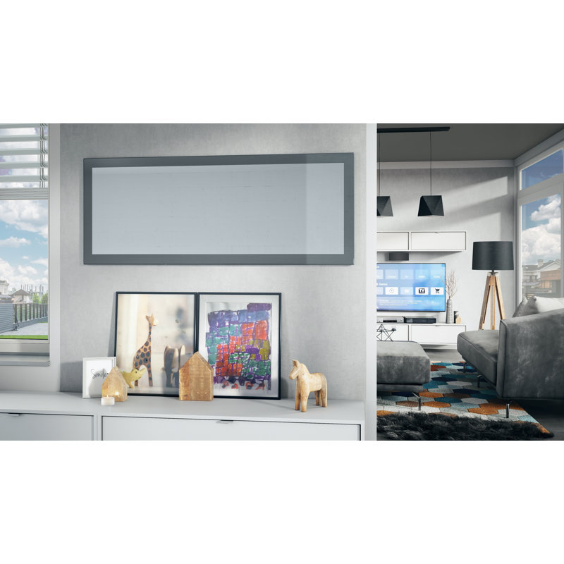 Comptche Flat Full Length Mirror, 139cm H x 55cm W, High-Gloss Grey