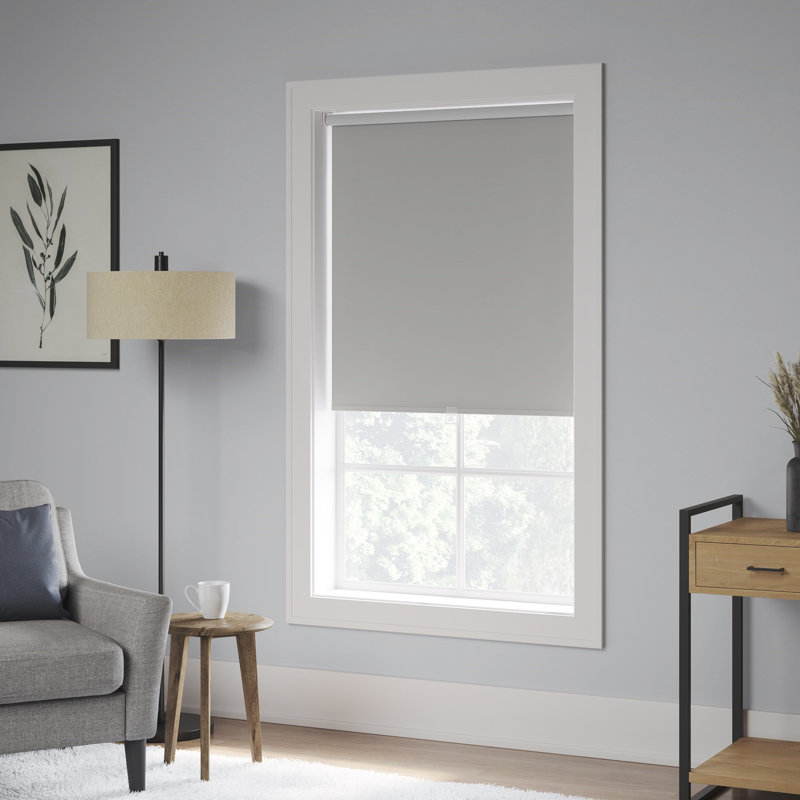 Rideau roulant occultant sans cordon, Gris clair, L 70,5 po x L 74 po