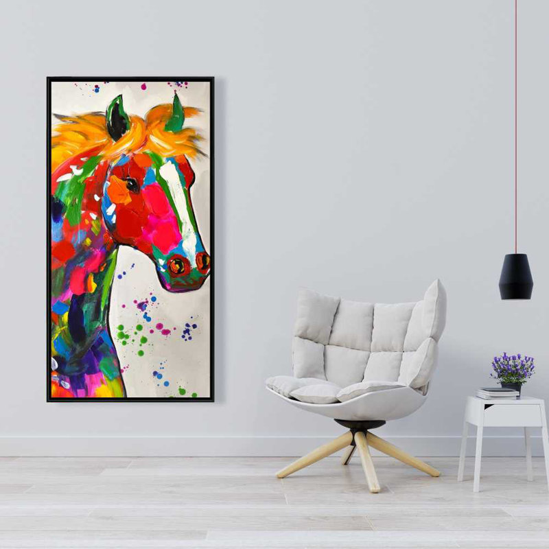 Abstract Colorful Horse Canvas | Paint Splash Home Decor