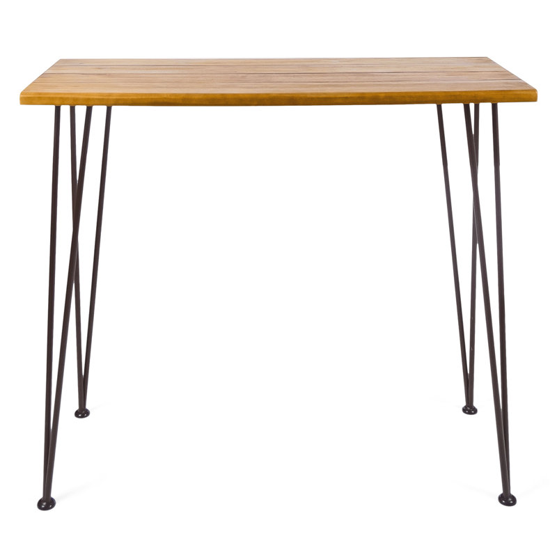 Table de bar en bois avec finition - structure en fer pour créer un espace extérieur invitant
