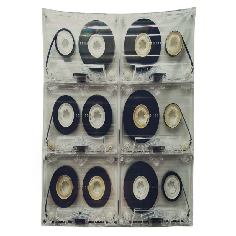 Image de 6 cassettes audio pour table de nuit, 70 po x 52 po