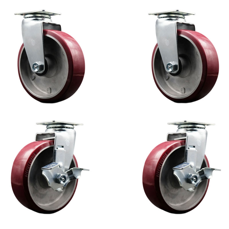 4-Piece Poly and Aluminum Caster Set