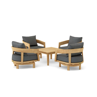 Teak 4 - Person Patio Conversation Sets with Sunbrella® Cushions