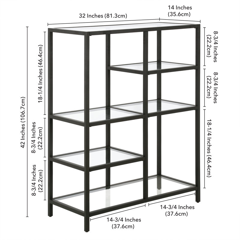 Imogen Geometric Bookcase, Blackened Bronze