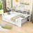 Wood Daybed with Drawers, Desk and Shelves