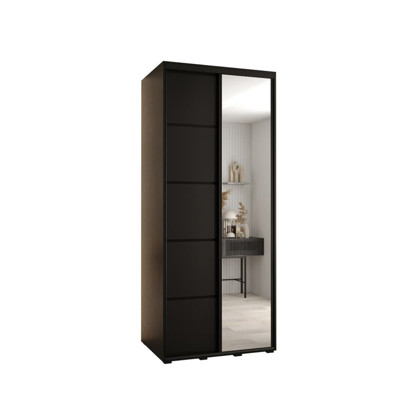 Shamaiah 2 Door Manufactured Wood Wardrobe, Black