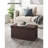 30 Inches Folding Storage Ottoman Bench With Flipping Lid, Storage Chest Footstool, Faux Leather-2010356319