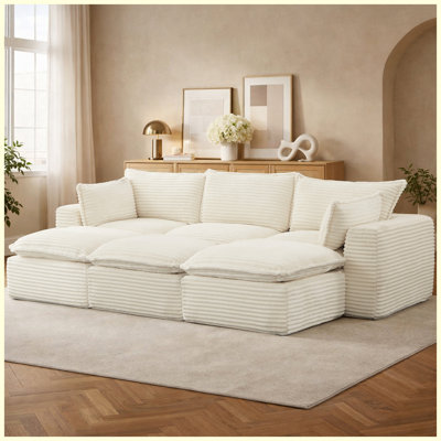 Corduroy Upholstered Convertible Sleeper Sofa Bed Red