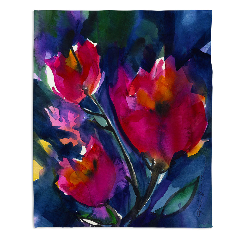 Couverture sherpa doux rêves floral, l 51 po x L 60 po